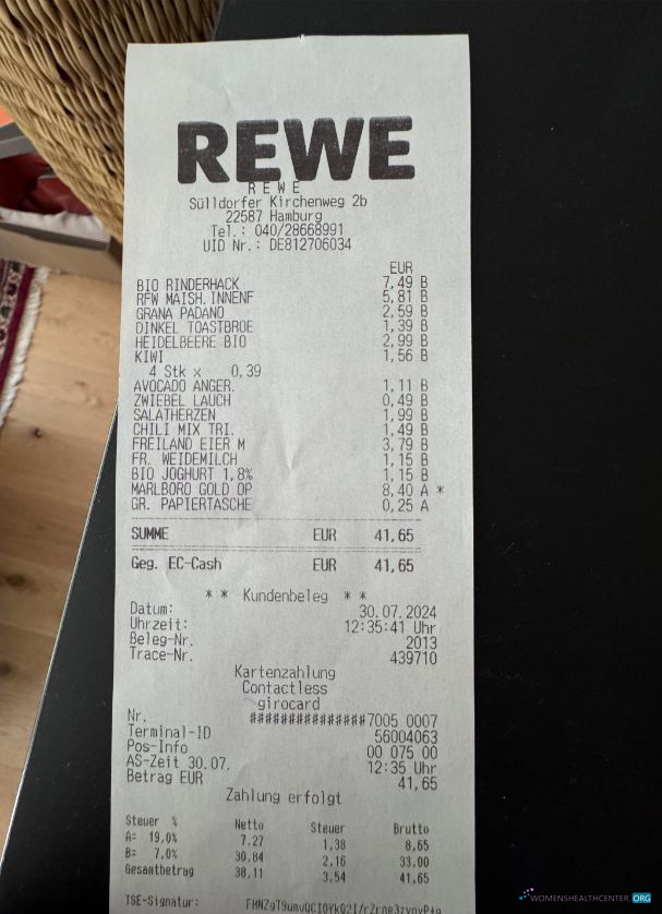 Download Rewe group payment receipt Photoshop template